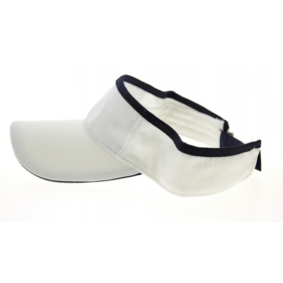 White & Navy Cotton Visor - Traclet