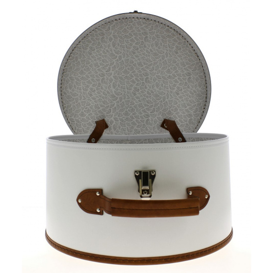 White & Brown Hat Box - Traclet White & Brown Hat Box - Traclet