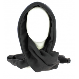 Women's Hood Black Polar Fleece - Traclet