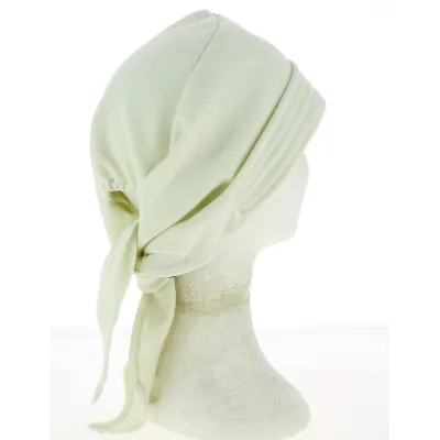 Turban Foulard Chimiothérapie Coton Ecru - Traclet  Reference : 10185 | Chapellerie Traclet