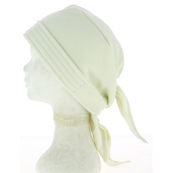 Ecru Cotton Chemo Headscarf Turban - Traclet