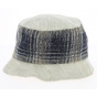 Linen Bell Hat Beige & Navy Blue - Traclet