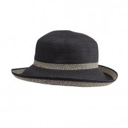 Chapeau Breton Femme Très Chic Noir & Ivoire- Emthunzini Hats