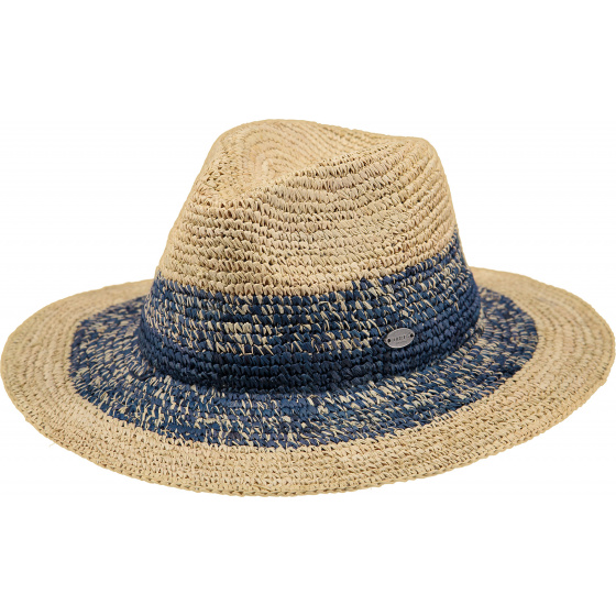 Blue Raffia Straw Sol Fedora Hat - Barts