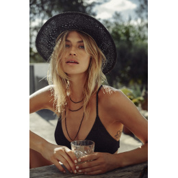 Black Paper Straw Traveller Arday Hat - Barts