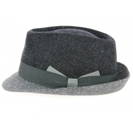 Cabbia Trilby Hat Dark Grey Wool- Traclet