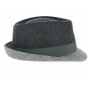 Dark Gray Wool Cabbia Trilby Hat - Traclet
