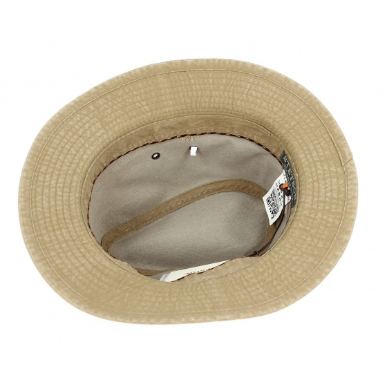 Organic Cotton Virginia Traveller Hat Dark Beige UPF 40+ - Stetson Organic Cotton Virginia Traveller Hat Dark Beige UPF 40+ - Stetson