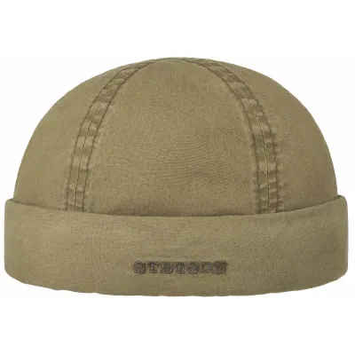 Washed Organic Cotton Docker Beanie Khaki - Stetson Reference: 9296 | Traclet Hat Shop
