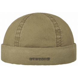 Washed Organic Cotton Docker Beanie Khaki - Stetson