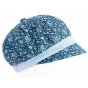 Marguerite Summer Newsboy Cap Linen & Cotton Blue - Traclet