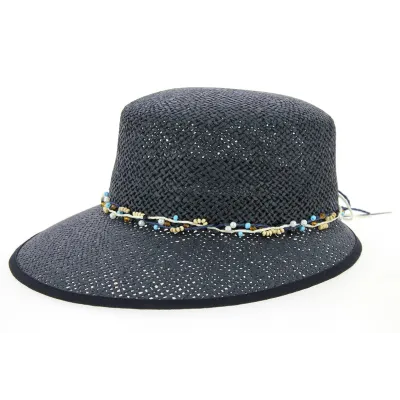Casquette Gioconda Paille Papier Bleu Marine - Traclet Reference : 6678 | Chapellerie Traclet
