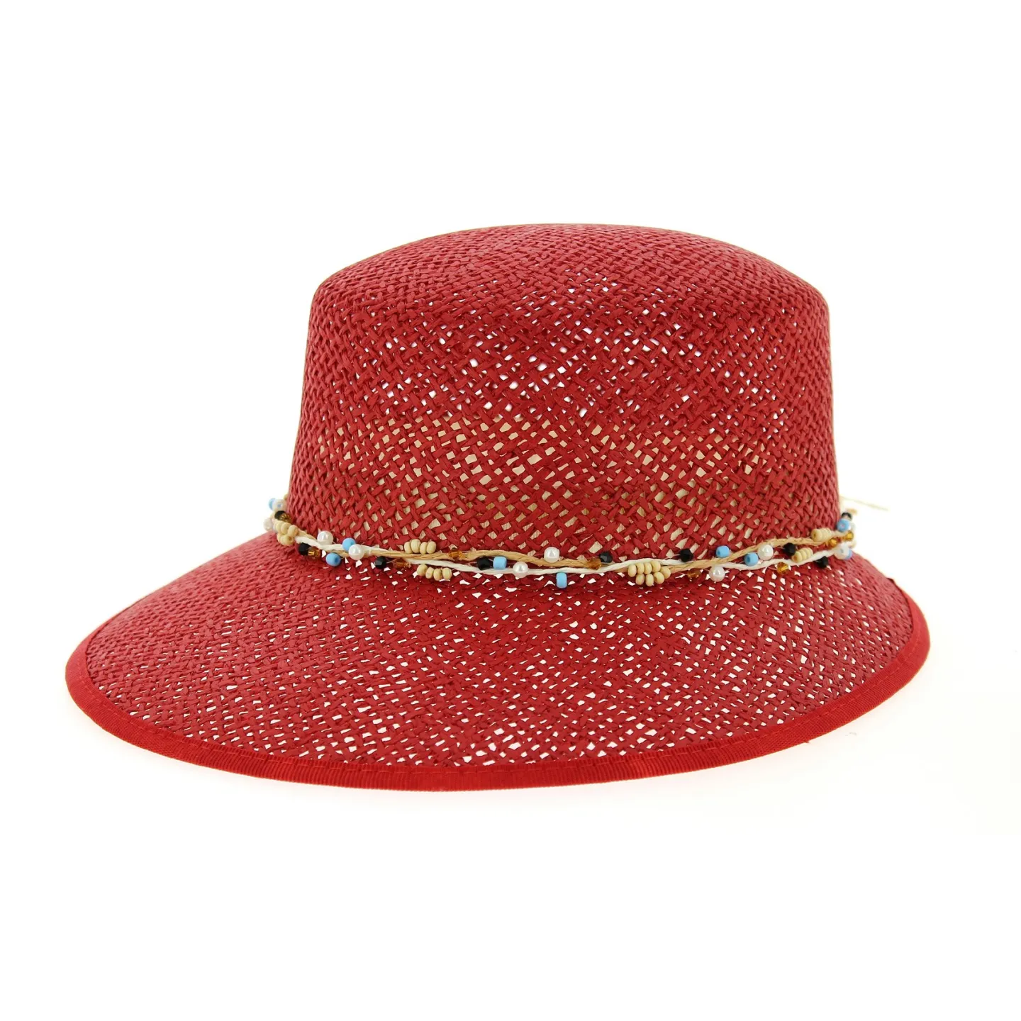 Casquette Gioconda Paille Papier Rouge - Traclet Reference : 6937 | Chapellerie Traclet