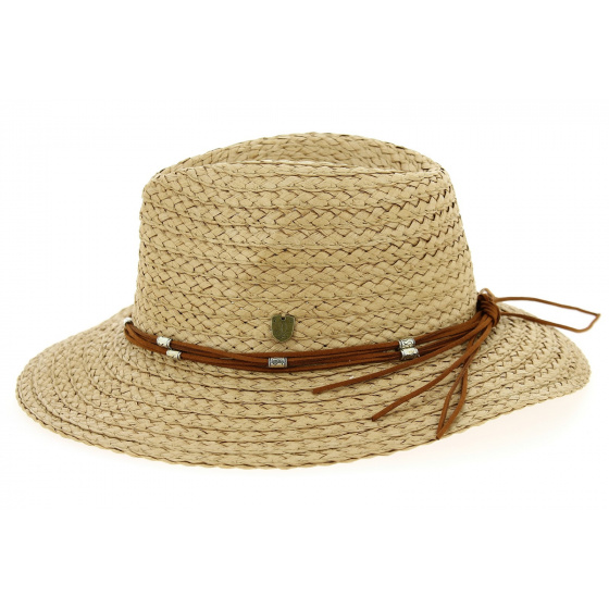 Chapeau Fedora Baracoa Paille Papier Camel- Traclet 