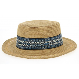Tobacco Paper Straw Azteca Boater Hat - Traclet