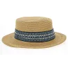 Chapeau Canotier Azteca Paille Papier Tabac- Traclet Reference : 10333 | Chapellerie Traclet