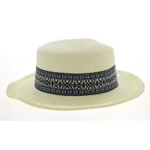 Chapeau Canotier Azteca Paille Papier Ivoire- Traclet Reference : 10334 | Chapellerie Traclet
