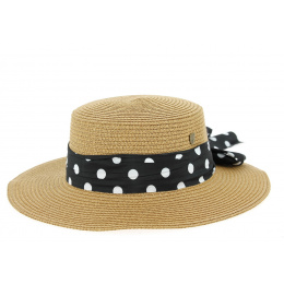 Guama Wide Brim Paper Straw Hat Camel - Traclet