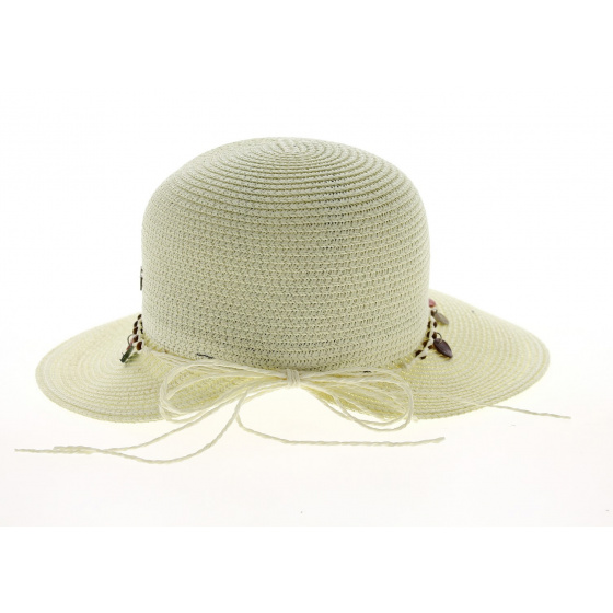 Ivory Paper Straw Moa Visor Wide Brim Hat - Traclet Ivory Paper Straw Moa Visor Wide Brim Hat - Traclet