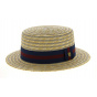 Jibacoa Straw & Striped Cotton Boater Hat- Traclet