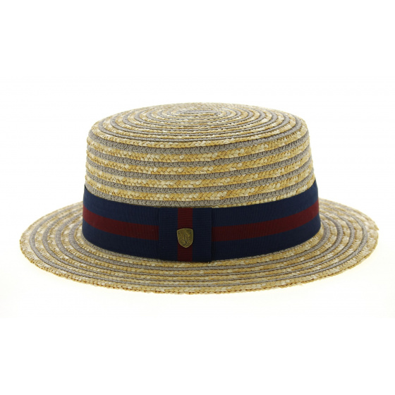 Jibacoa Straw & Striped Cotton Boater Hat - Traclet