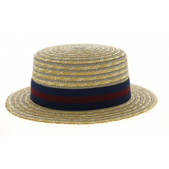 Chapeau Canotier Jibacoa Paille & Coton Rayé- Traclet Chapeau Canotier Jibacoa Paille & Coton Rayé- Traclet