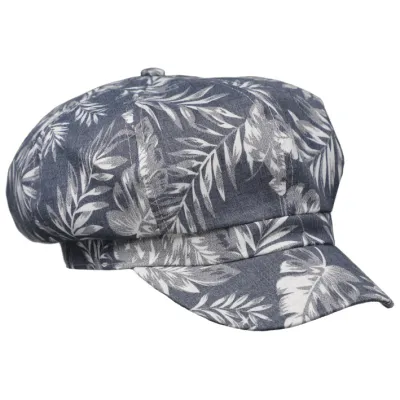 Retro Summer Newsboy Cap Futuna Cotton Blue Denim - Traclet Reference: 10344 | Traclet Hatters