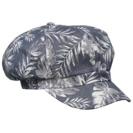 Retro Summer Newsboy Cap Futuna Cotton Blue Denim - Traclet