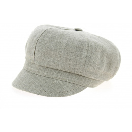 Jansper Linen Newsboy Cap Faded Beige - Crambes
