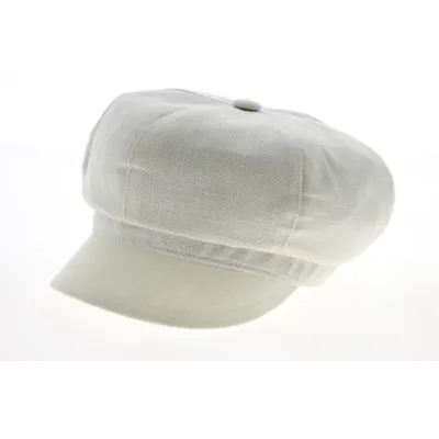 Crambes Washed White Linen Jansper Newsboy Cap Reference: 10349 | Traclet Hat Shop