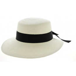 Panama Straw Cap Giuditta Black Ribbon