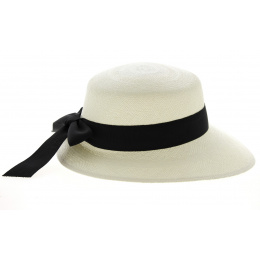 Casquette Paille de Panama Giuditta Ruban Noir