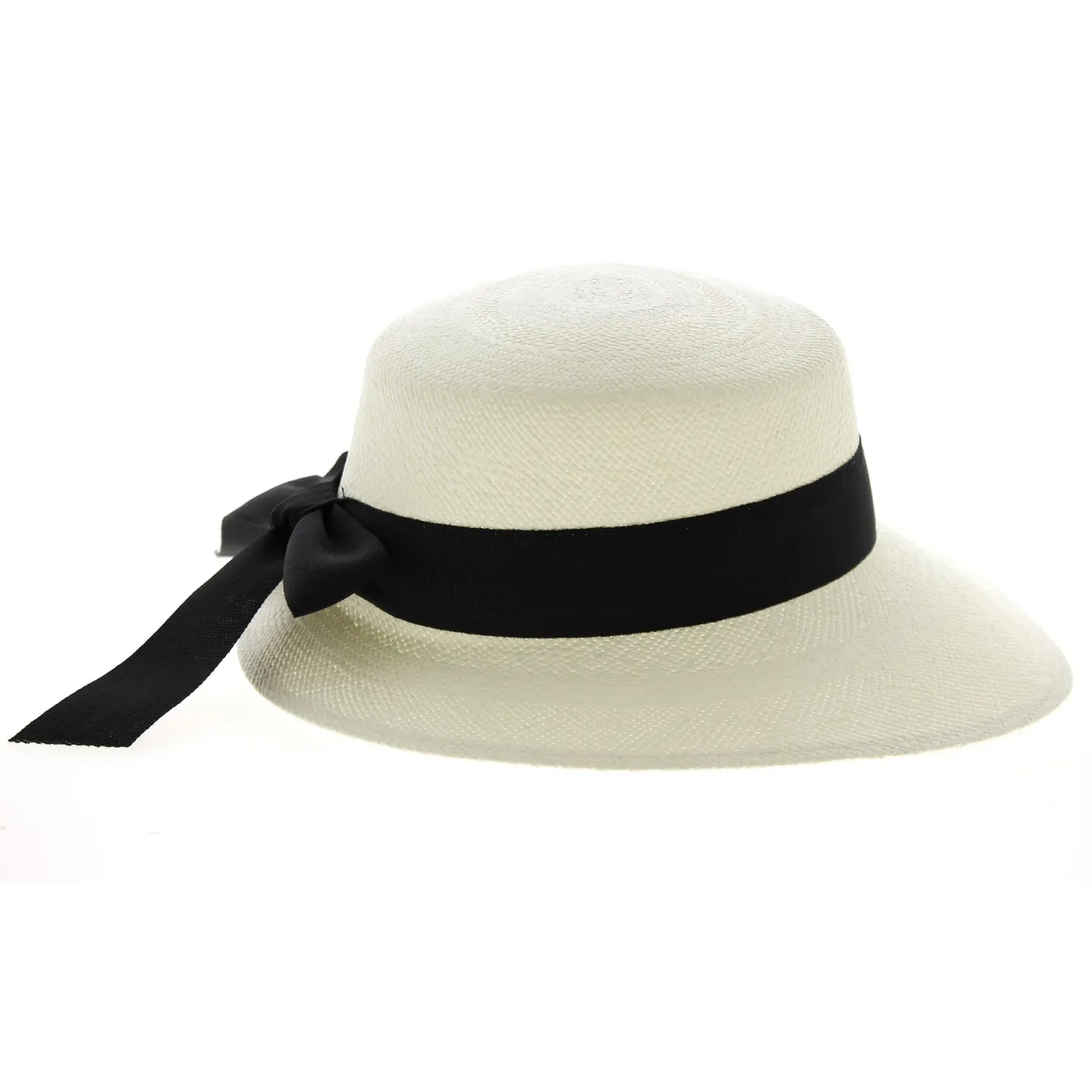 Giuditta Panama Cap with Black Ribbon - Traclet Reference: 10355 | Chapellerie Traclet