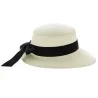 Giuditta Panama Cap with Black Ribbon - Traclet Reference: 10355 | Chapellerie Traclet