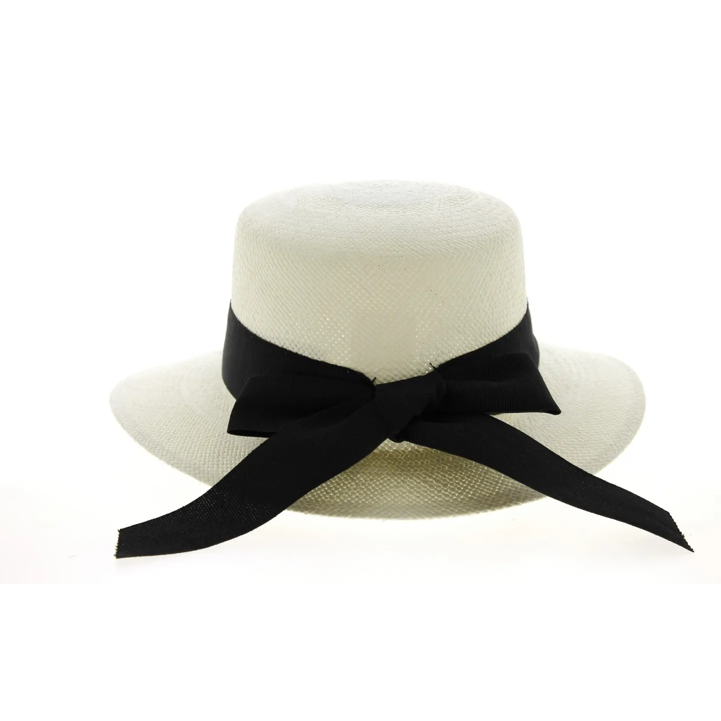 Giuditta Panama Cap with Black Ribbon - Traclet Reference: 10355 | Chapellerie Traclet