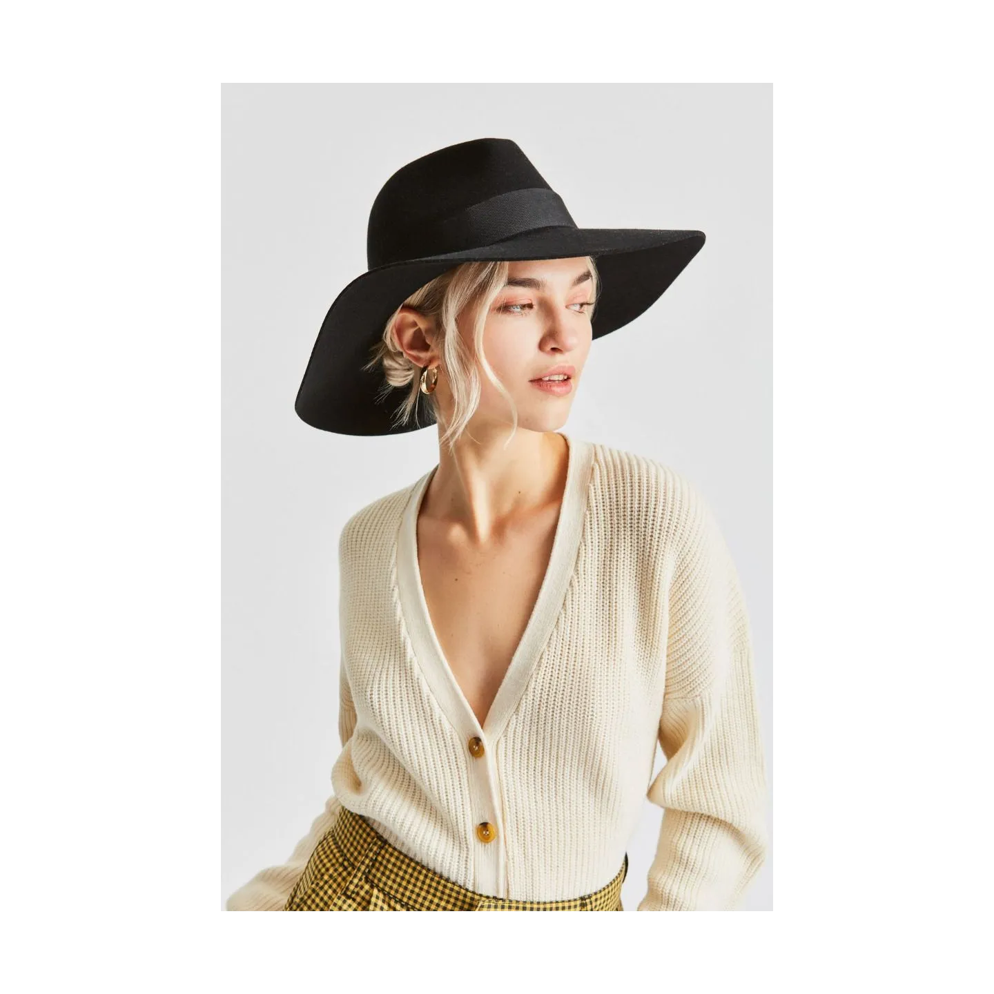 Piper Black Wool Felt Wide Brim Hat - Brixton Reference: 2635 | Traclet Hatmakers