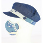 Stewart Cap + White & Blue Hawaii Cotton Mask Kit - Traclet