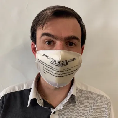 White Elastic "Certificate" Fancy Mask - Traclet Reference: 10397 | Chapellerie Traclet