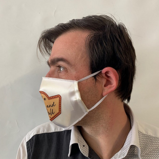 "Rock'N'Roll" White Elastic Fancy Mask - Traclet