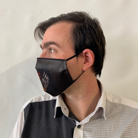 Rock 'N' Roll Fancy Black Elastic Mask - Traclet