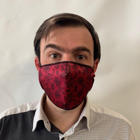 Fuchsia Lace Mask with Black Elastic - Traclet