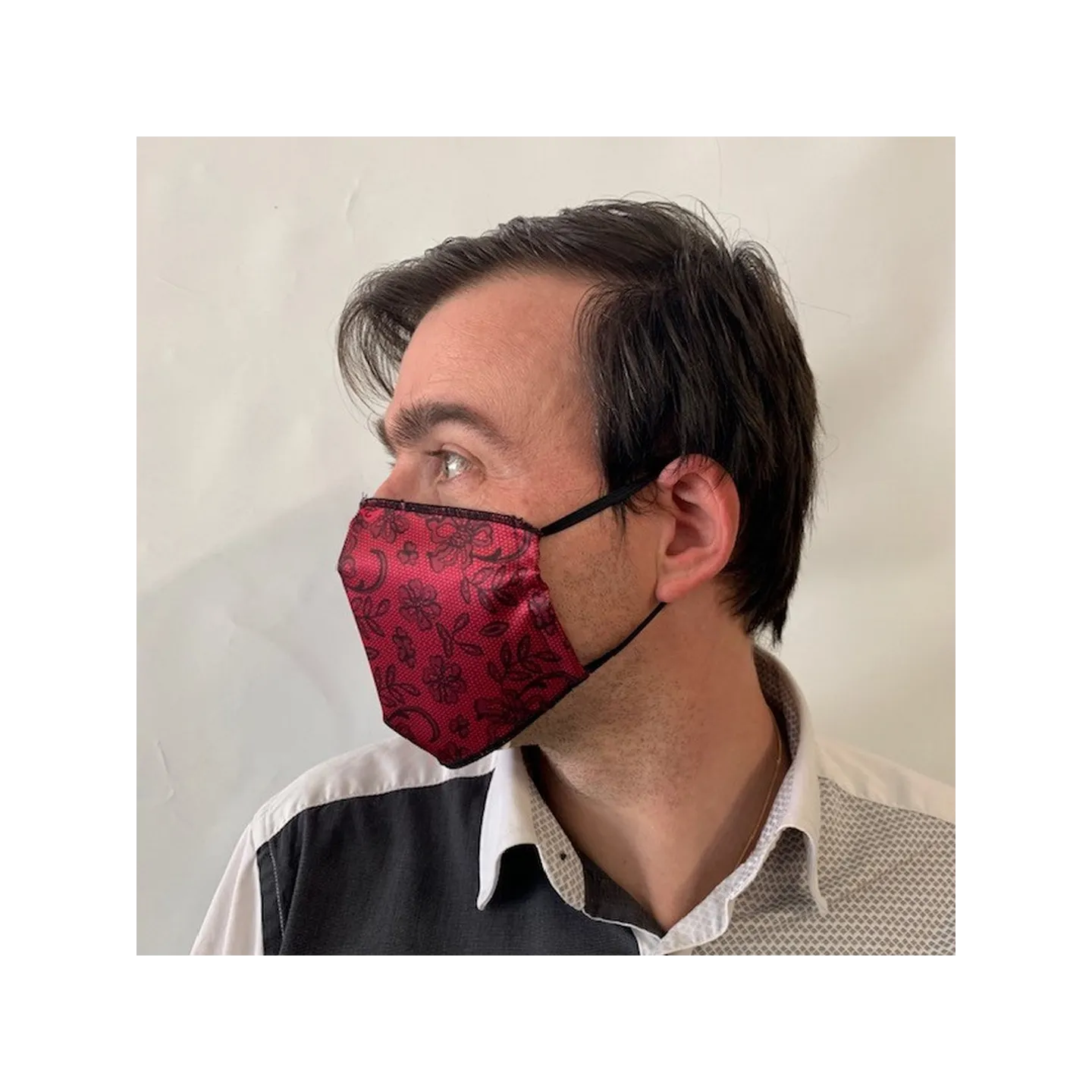 Masque Dentelle Fuchsia Fantaisie Élastique Noir- Traclet Reference : 10371 | Chapellerie Traclet