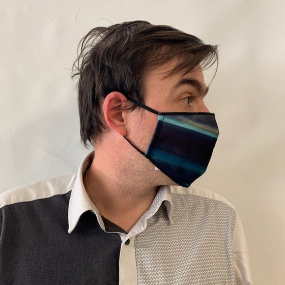 Blue Gradient Fancy Mask with Black Elastic - Traclet