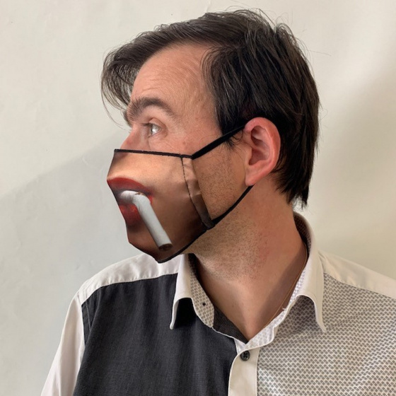 Masque Bouche Fantaisie Élastique Noir- Traclet