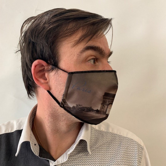 Masque Paris Arc de Triomphe Fantaisie Élastique Noir- Traclet