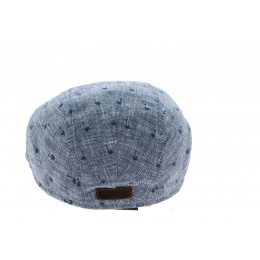 Dean Flat Cap Linen Palm Tree Blue - Göttmann