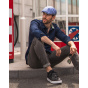 Dean Flat Cap Linen Palm Tree Blue - Göttmann