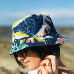 Green Leaves Cotton Bucket Hat - Le Chapoté Paris