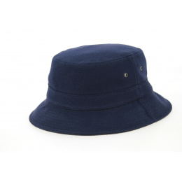 Navy Blue Cotton Davos Bucket Hat - Crambes