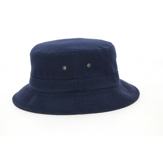 Navy Blue Davos Cotton Bucket Hat - Crambes Navy Blue Davos Cotton Bucket Hat - Crambes